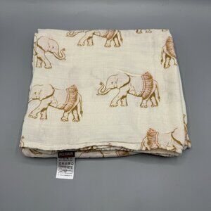Milkbarn Pink Tutu Elephant Organic Cotton Muslin Swaddle Baby Blanket 47"